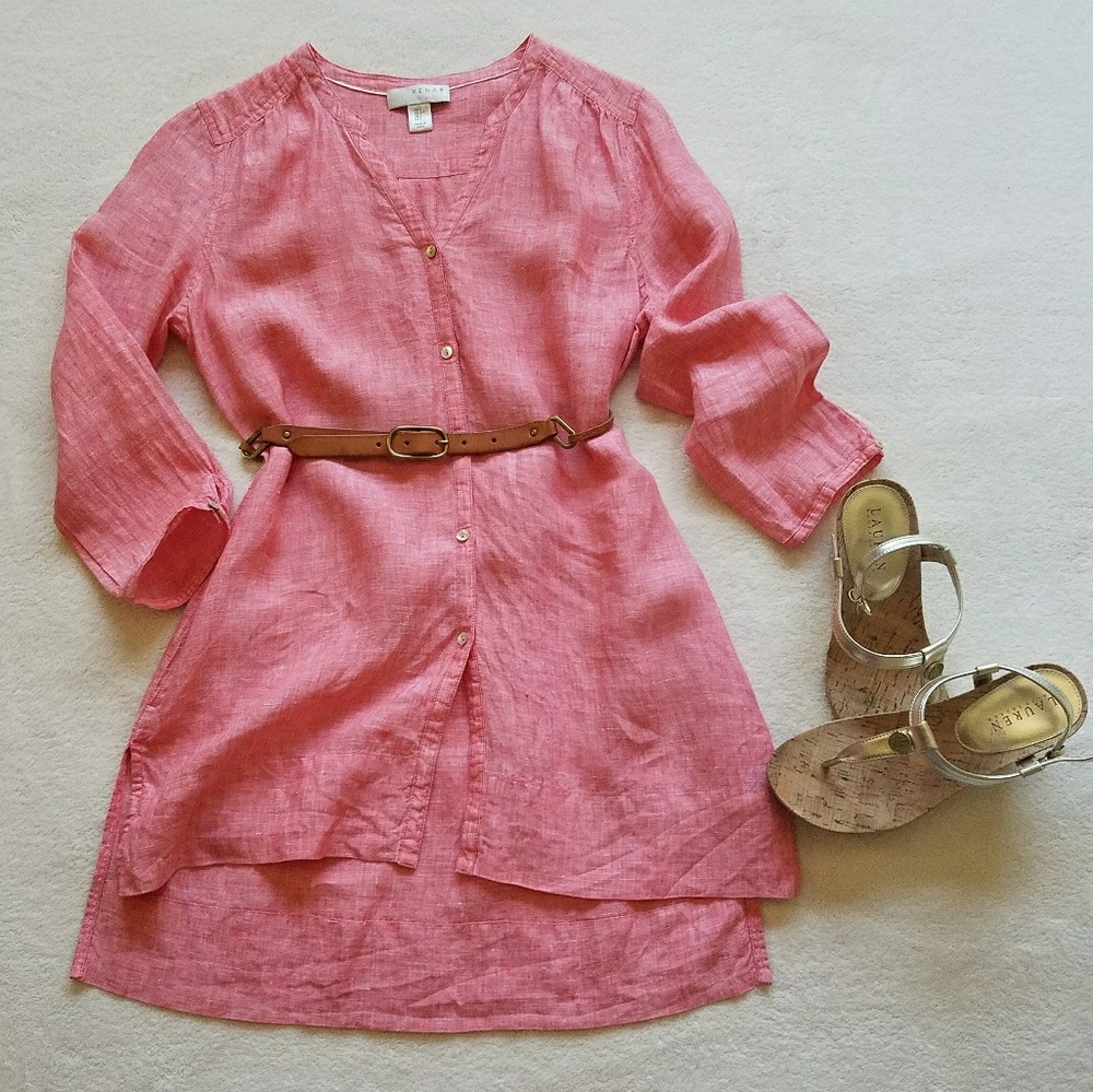 Linen Tunic, coral